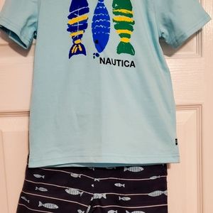 Nautica 2-piece short set, boys size 4T,